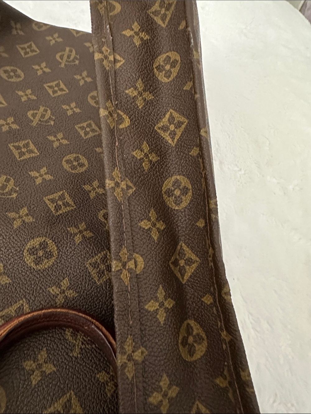 Monogram Pattern Canvas Tote Bag - Brown - Picture 8 of 8